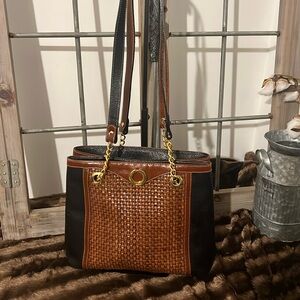 Bally Vintage Weaved Leather Shoulder Bag